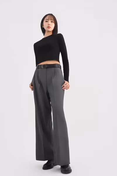 에센셜 와이드 핀턱 팬츠